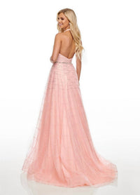 Rachel Allan - Glitter Tulle Halter Neck Prom Gown
