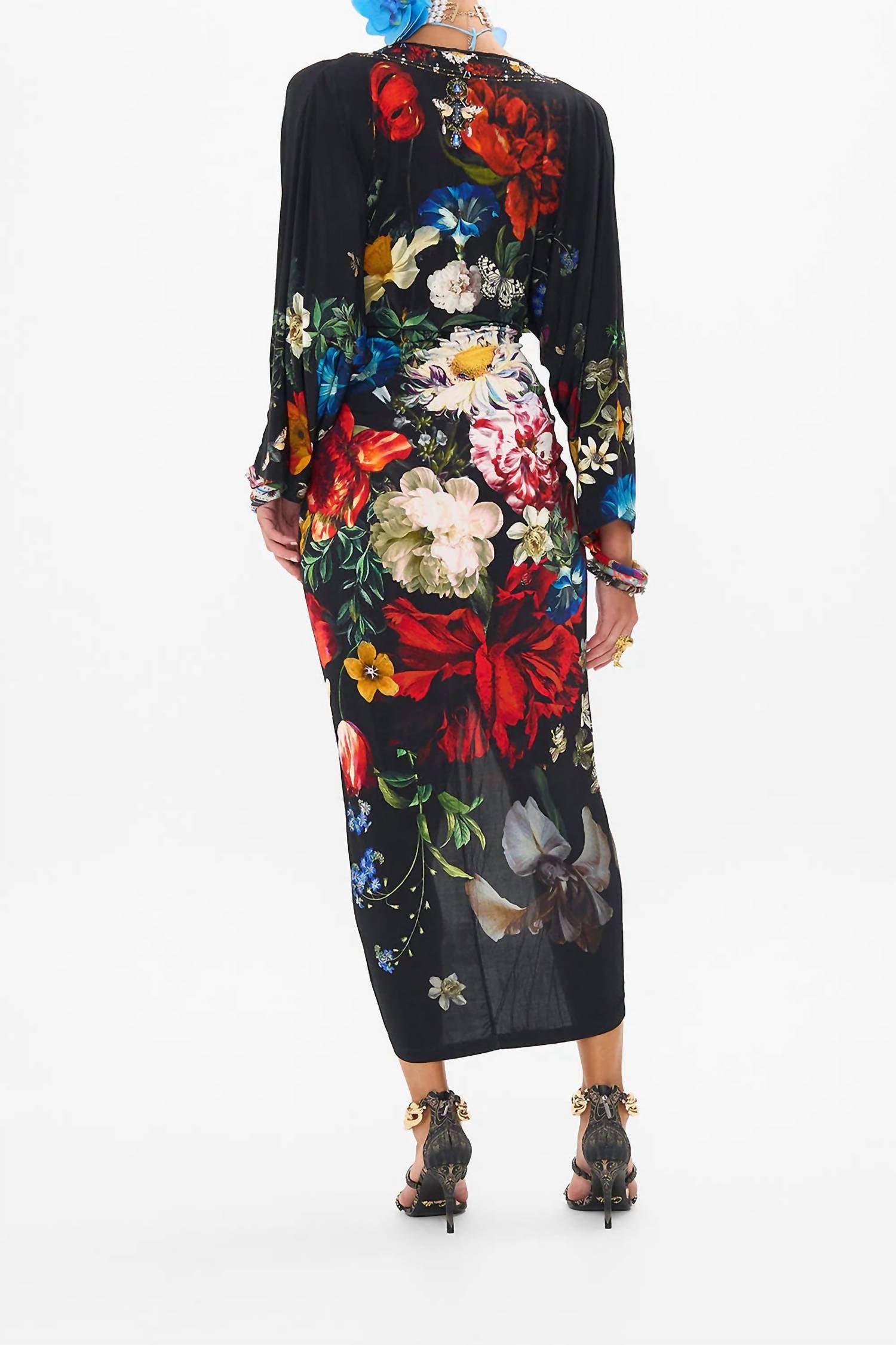 Camilla - Long Split Front Twist Dress