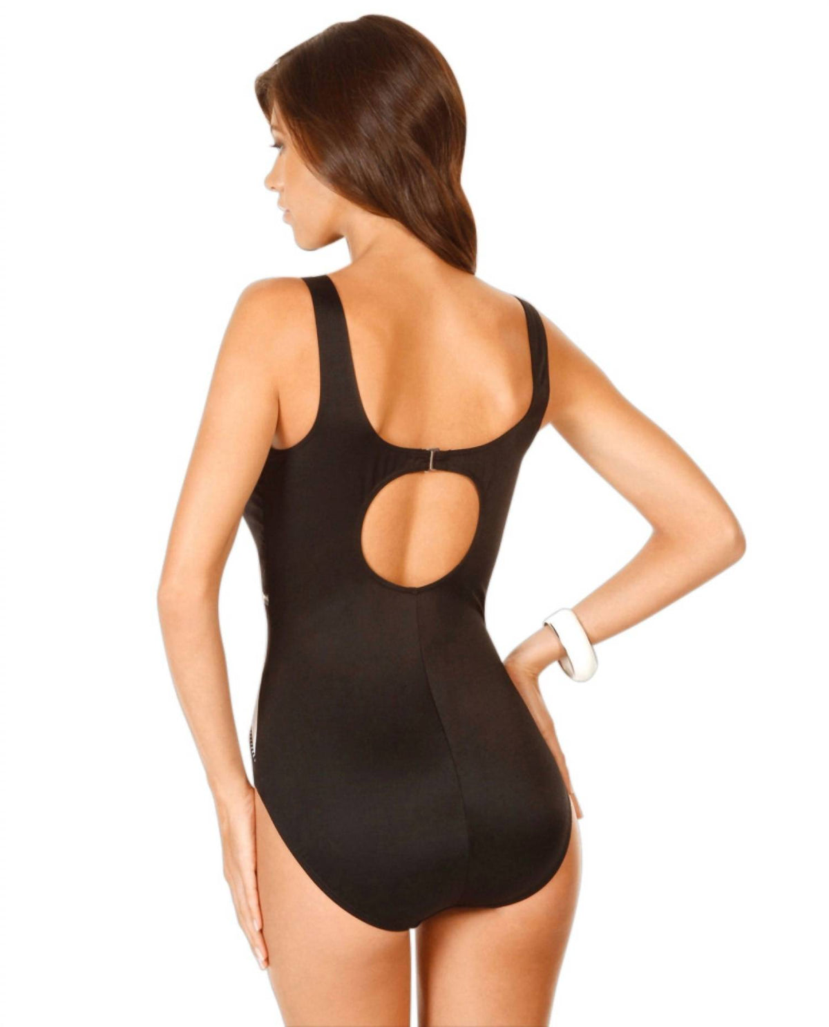 Miraclesuit Colorblock Helix Underwire One Piece Swimsuit in aquamarine - women's swimwear - detail view