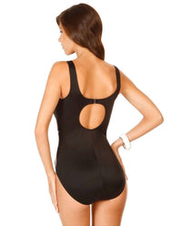 Miraclesuit Colorblock Helix Underwire One Piece Swimsuit in aquamarine - women's swimwear - detail view