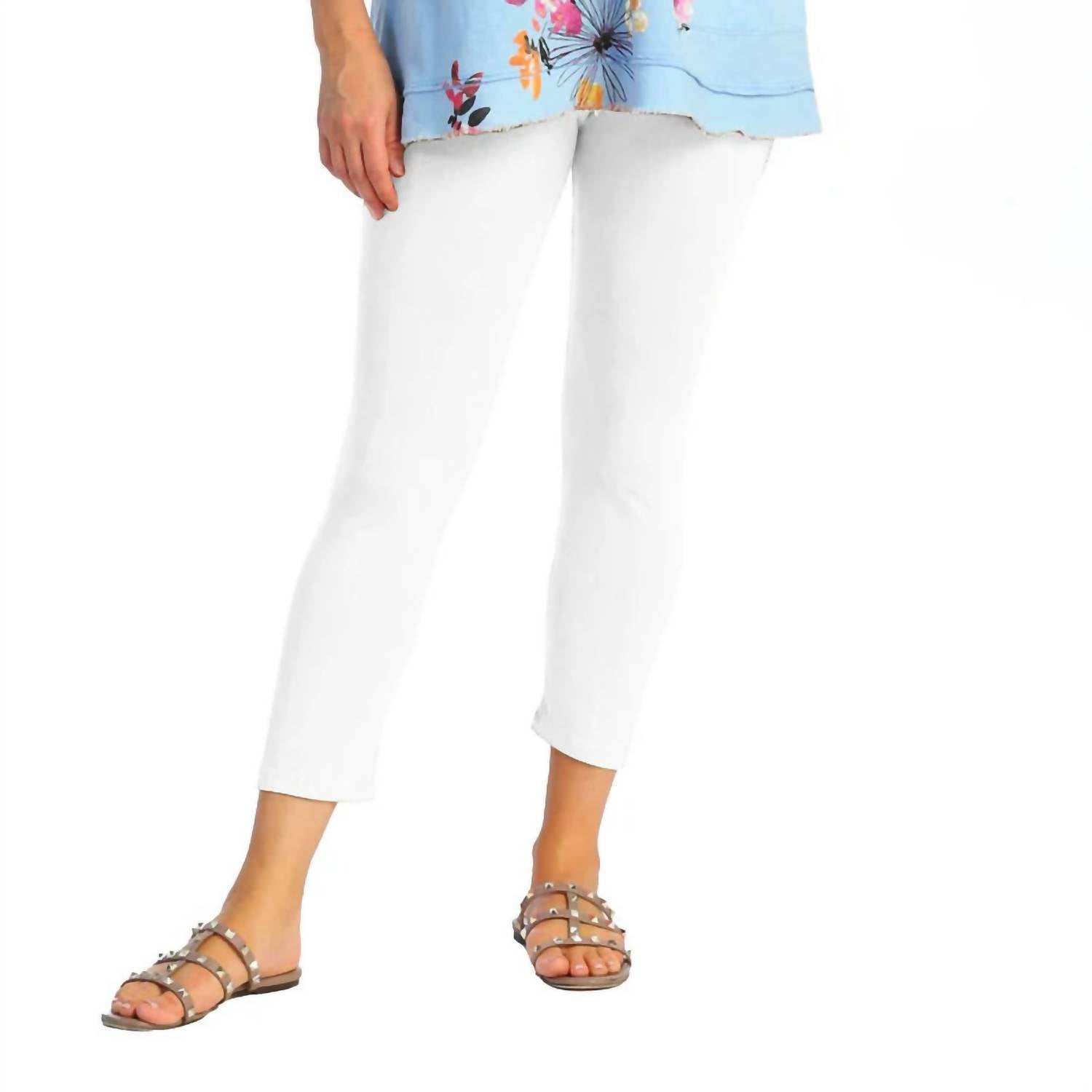 Jess & Jane - Mineral Washed Cotton Legging Capri Pants