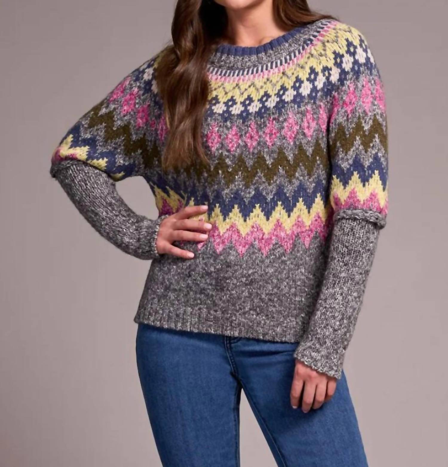 Tribal - Intarsia Crewneck Sweater