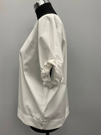 Hubert Gasser - WHITE RUCHED SLEEVE COTTON TOP