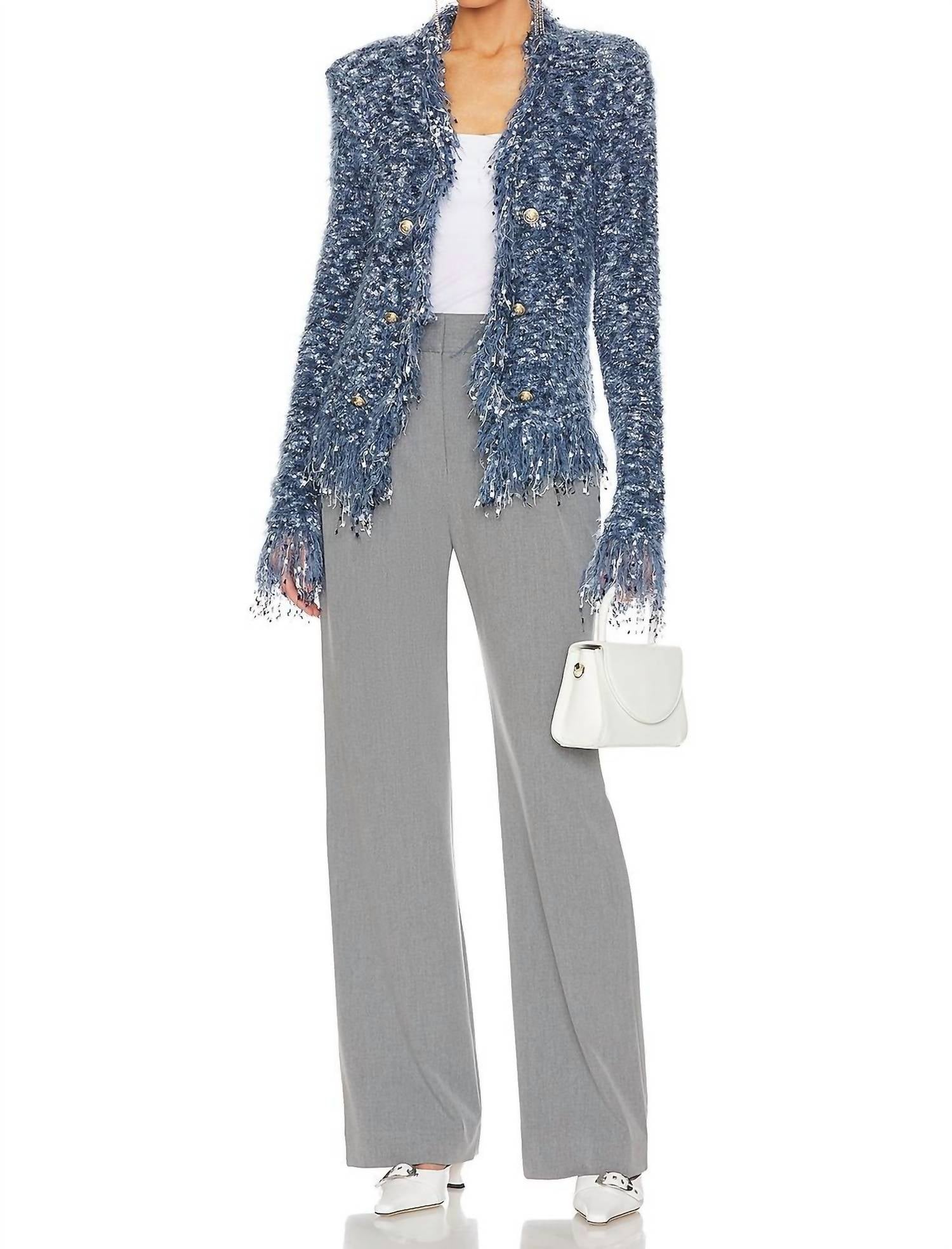 L'Agence - Azure Tweed Double Breasted Suit