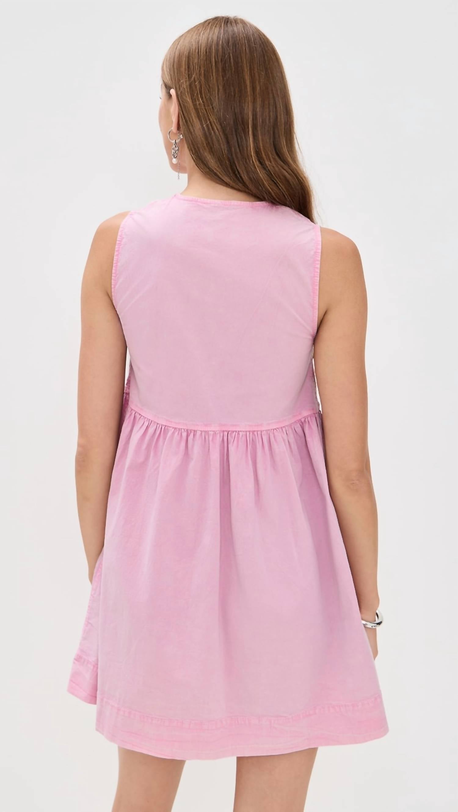 Ganni - Washed Stretch Bow Mini Dress