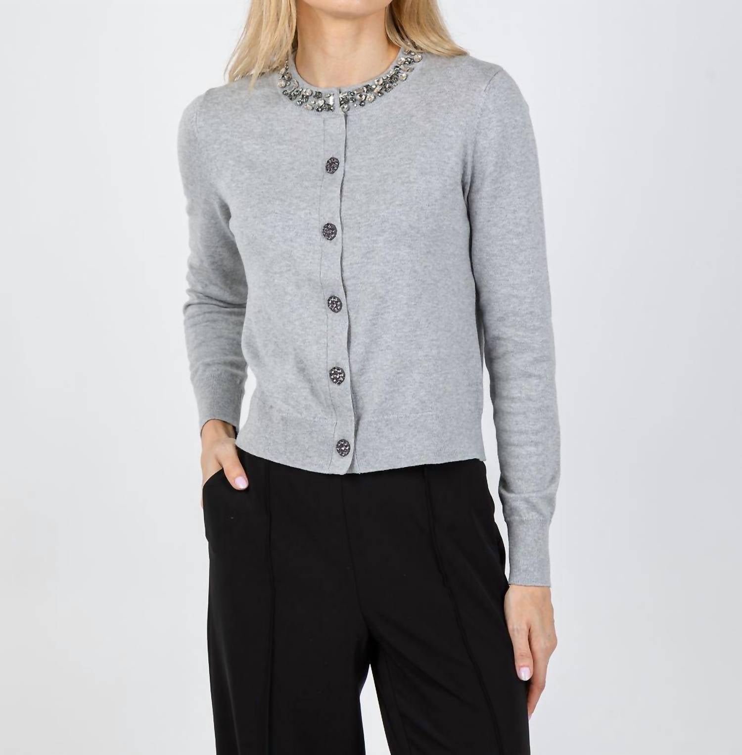 J. Society - Bella Jewel Neck Cardigan