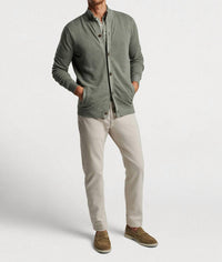 PETER MILLAR Glasgow Button Front Sweater in sage - men's sweater