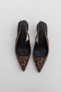 Collective - Women's Delilah Snake Skin Leather Kitten Heels