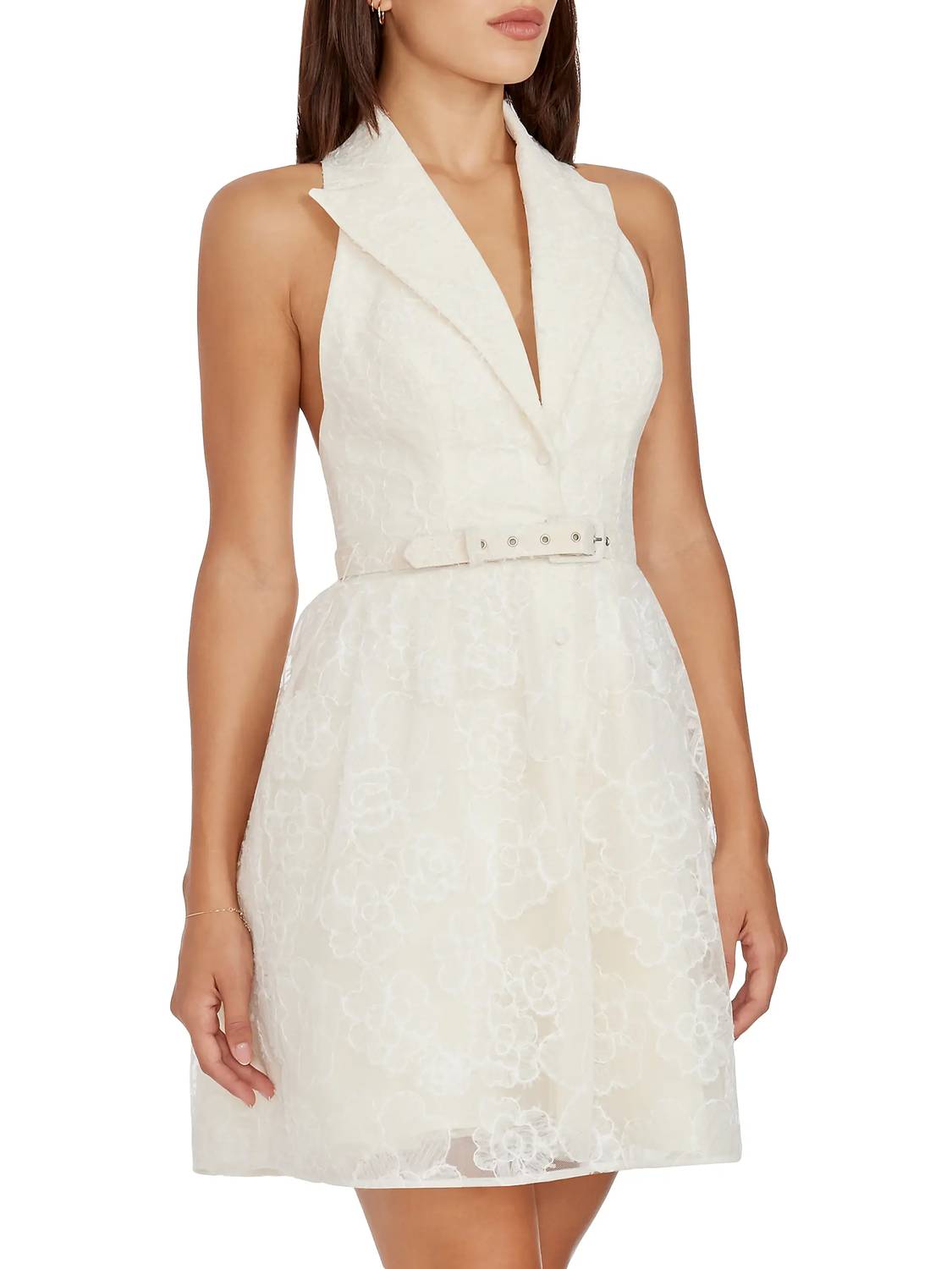Dress The Population - Saxon Floral Textured Mini Dress