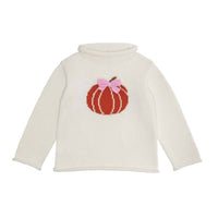 Mudpie - Girl's Bow Pumpkin Rollneck Sweater