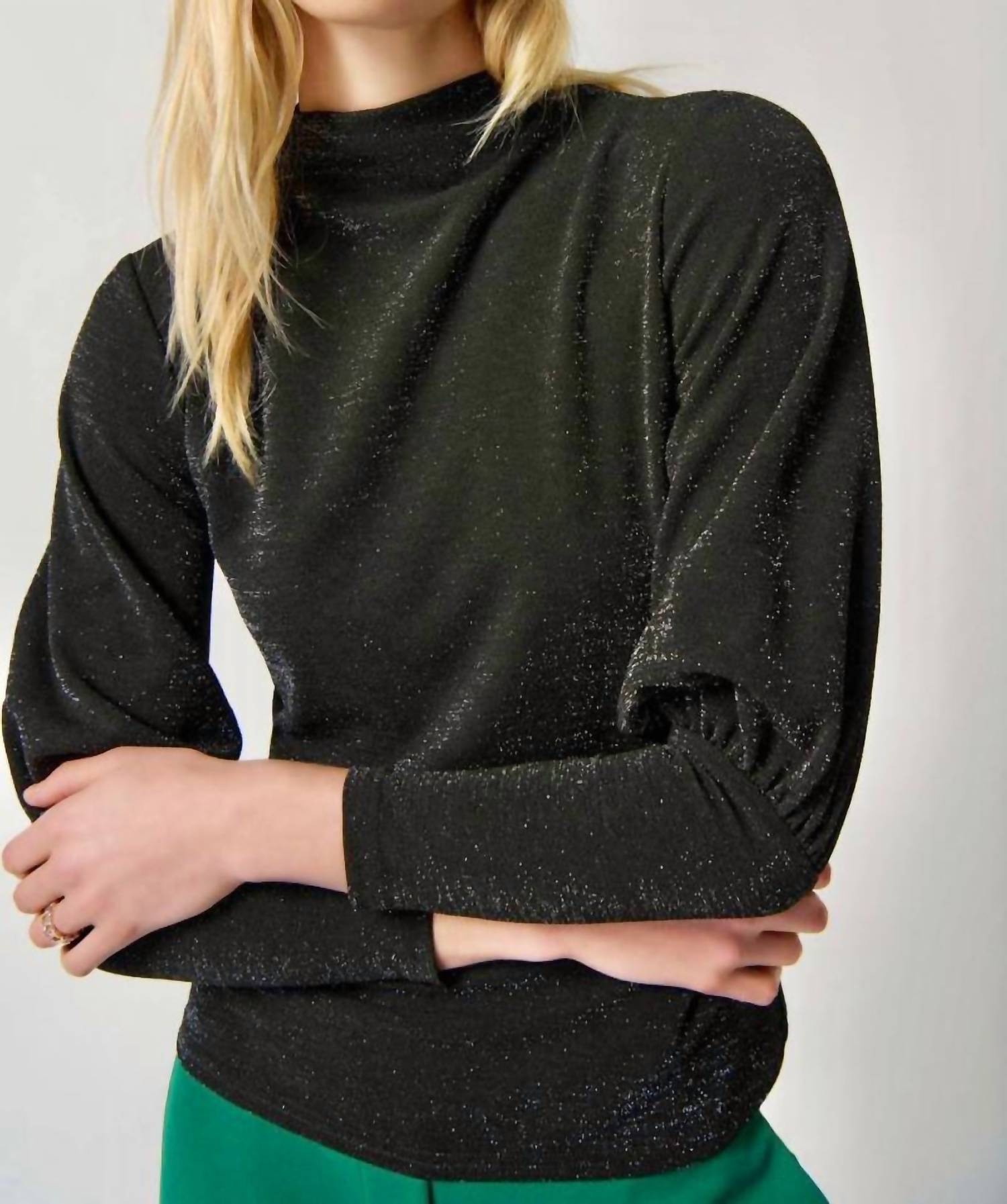 Joseph Ribkoff - Lurex Knit Puff Sleeve Top