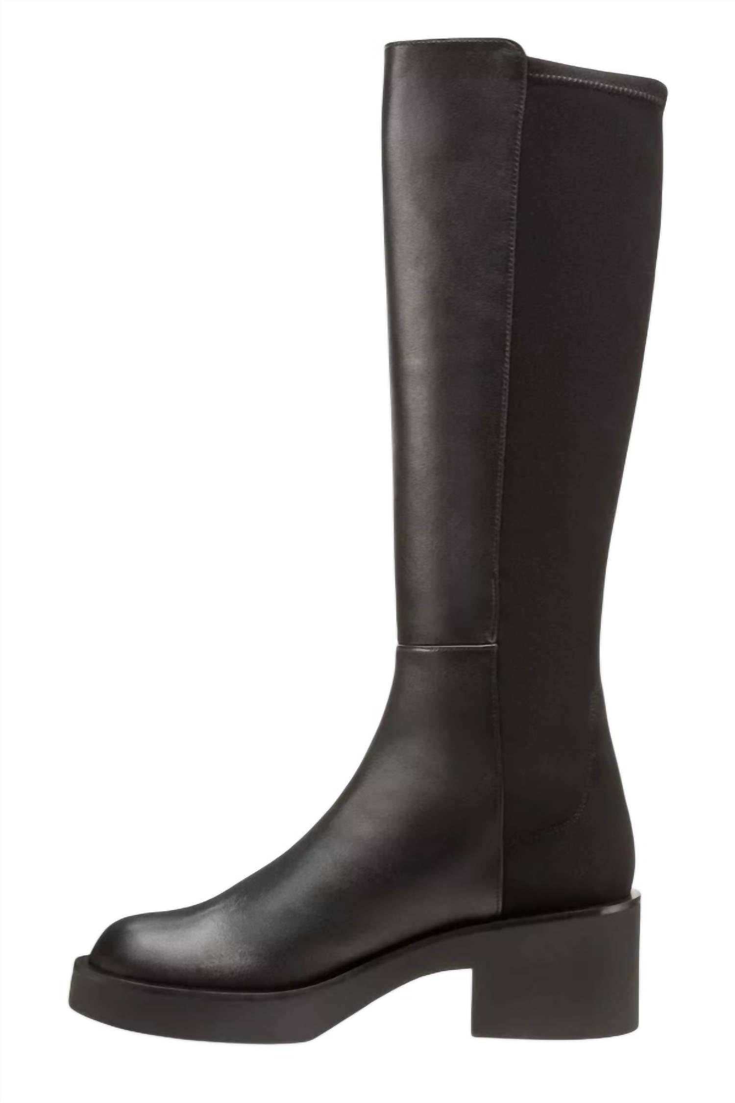 STUART WEITZMAN Women's Gotham Leather Knee-high Boots in black - women's shoe - detail view
