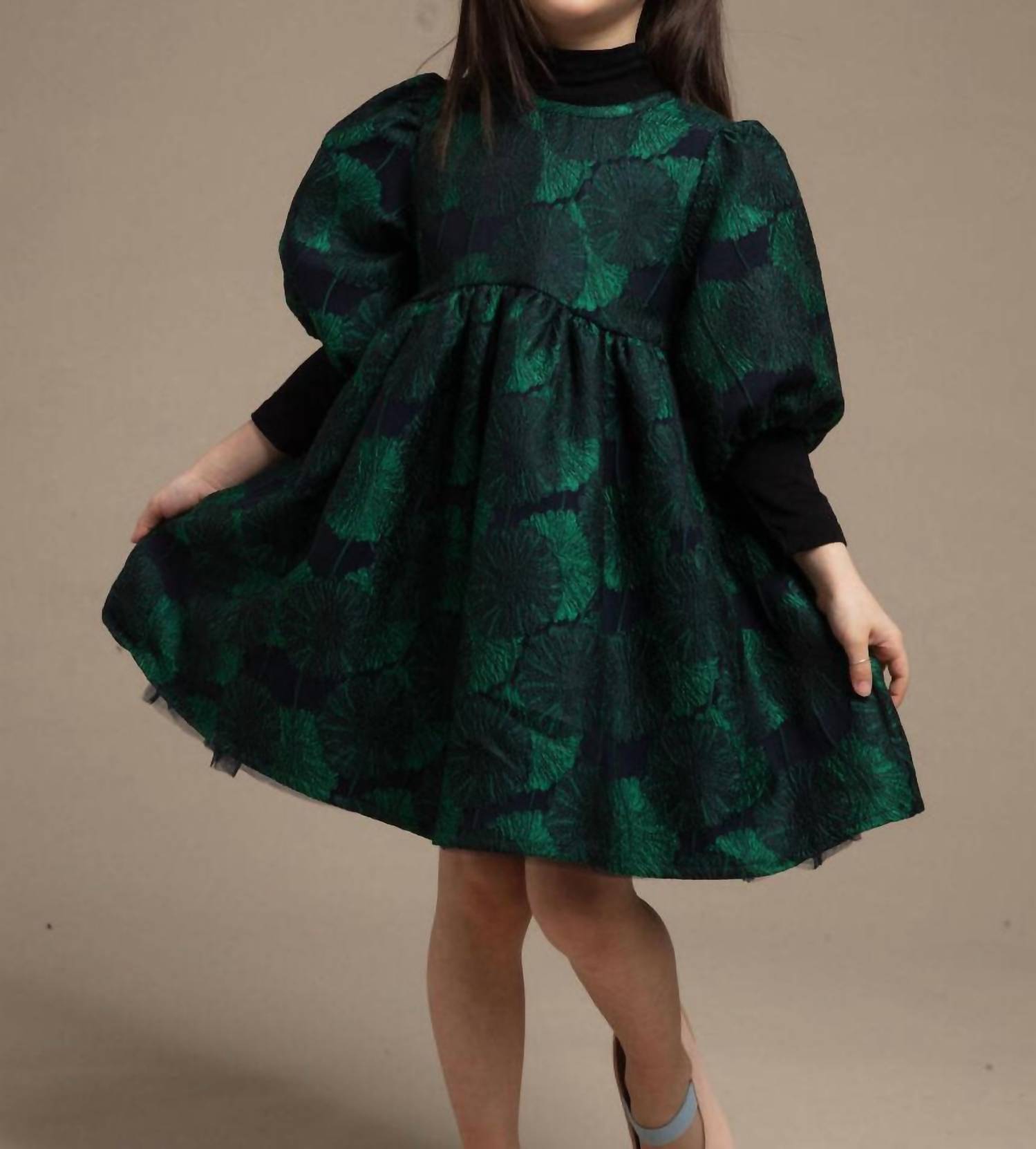 Petite Hailey - JACQUARD BALLOON DRESS