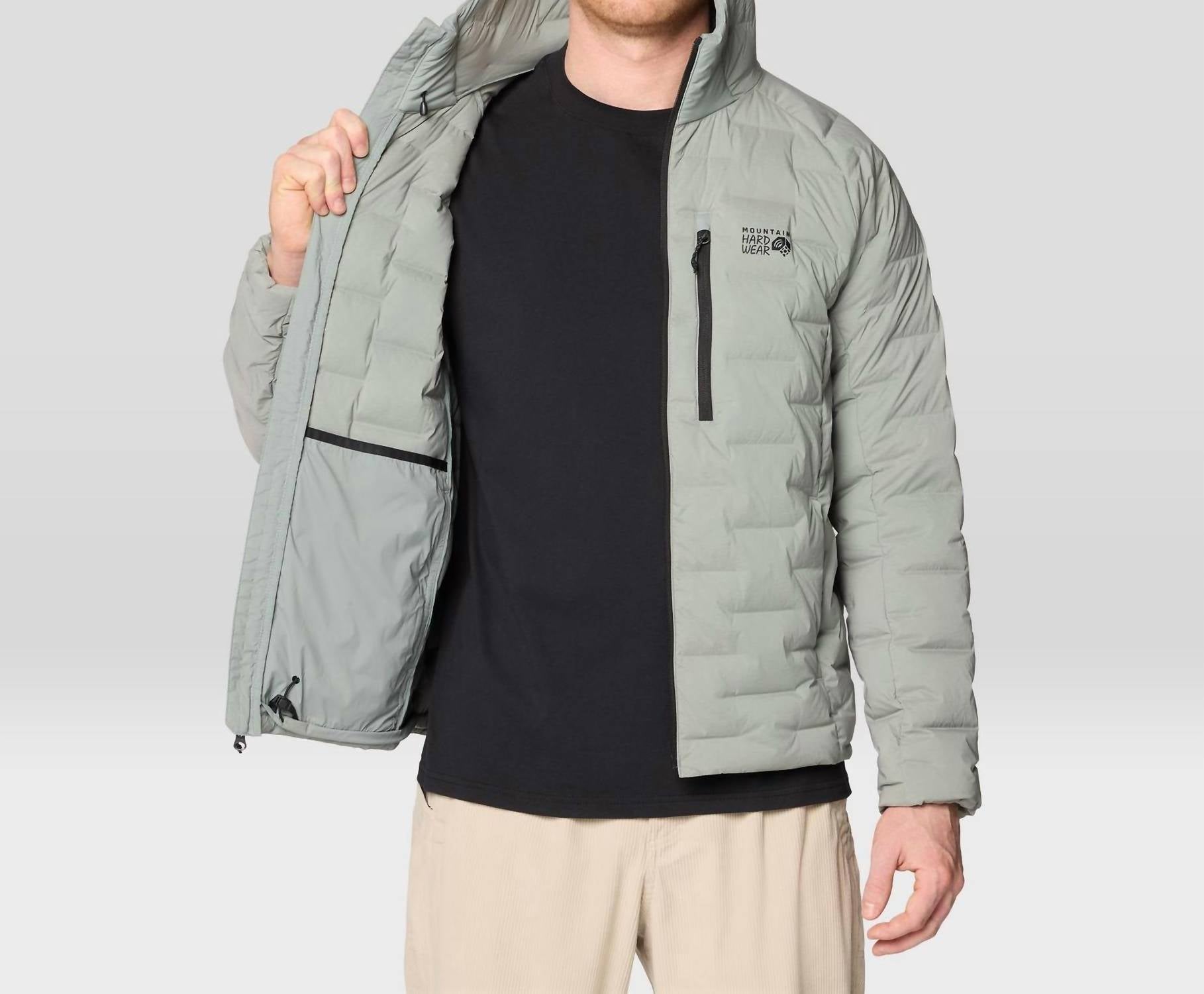 Mountain Hardwear Stretchdown Hoody in wet stone - men's jacket - view 5