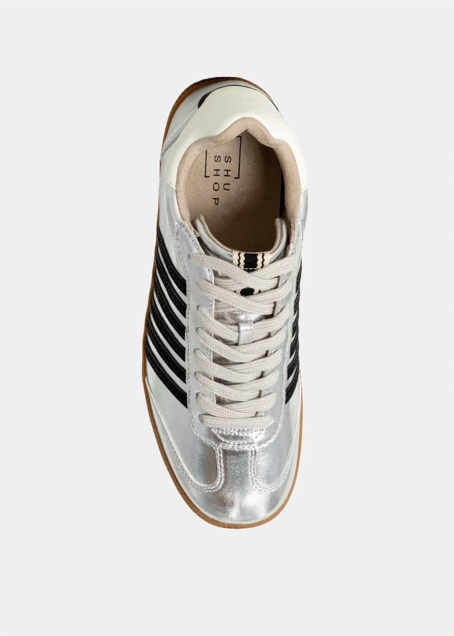 SHU SHOP Women's Stevie Metallic Sneaker in silver - women's sneaker - view 5