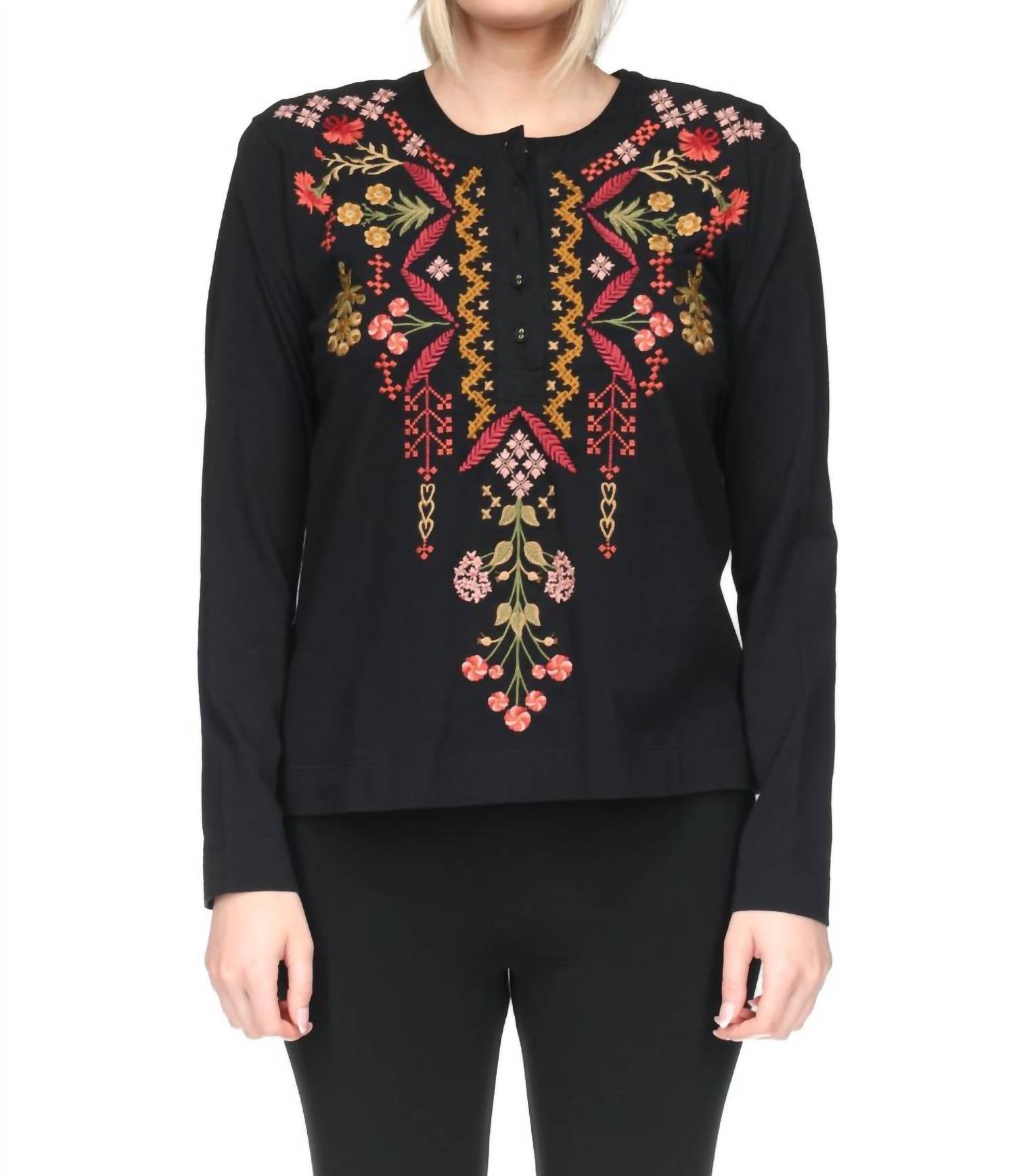 Johnny Was - Women's Mix Henley Top
