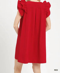 Umgee - Seersucker Ruffle Shift Dress