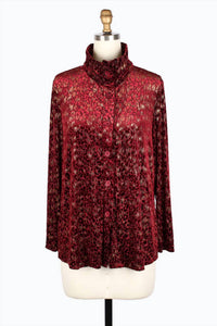 Damee - Leopard Burnout Shirt Twin 2 Piece-set