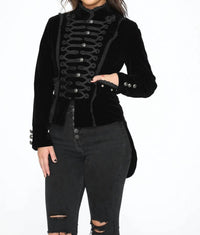 Orchid Bloom - Velvet Tailed Jacket With Linen