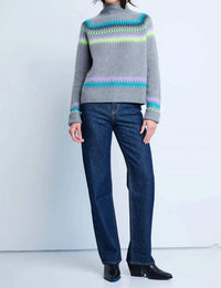 LISA TODD Fireside Cashmere Sweater in fog - women's sweater - alternate view