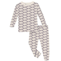 Kickee - Kids' Bamboo Print Long Sleeve Pajama Set