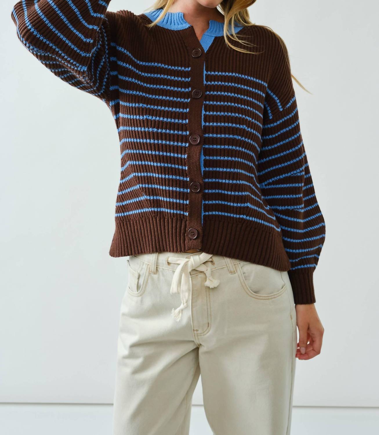 Aaron & Amber - Striped Cardigan