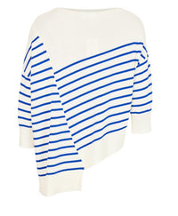 Noen - Women's Angled Stripe Assymetric Pullover