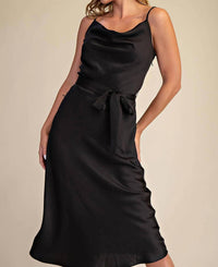 Glam - Lucille Draped Neck Midi Dress
