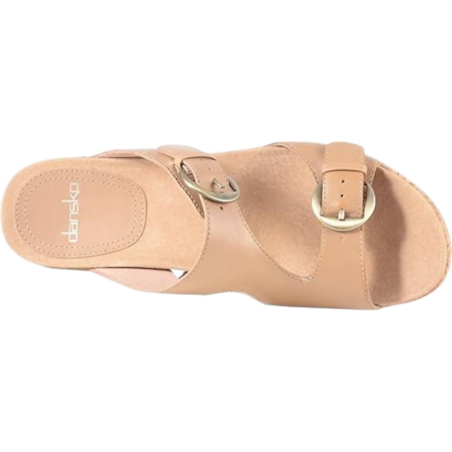 dansko Women's Carla Wedge Sandals in sand full grain - women's sandal - alternate view