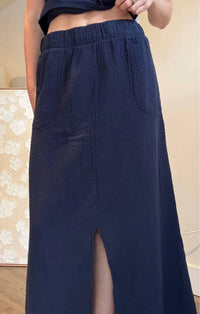 Bobi - Women's Split Front Maxi Skirt