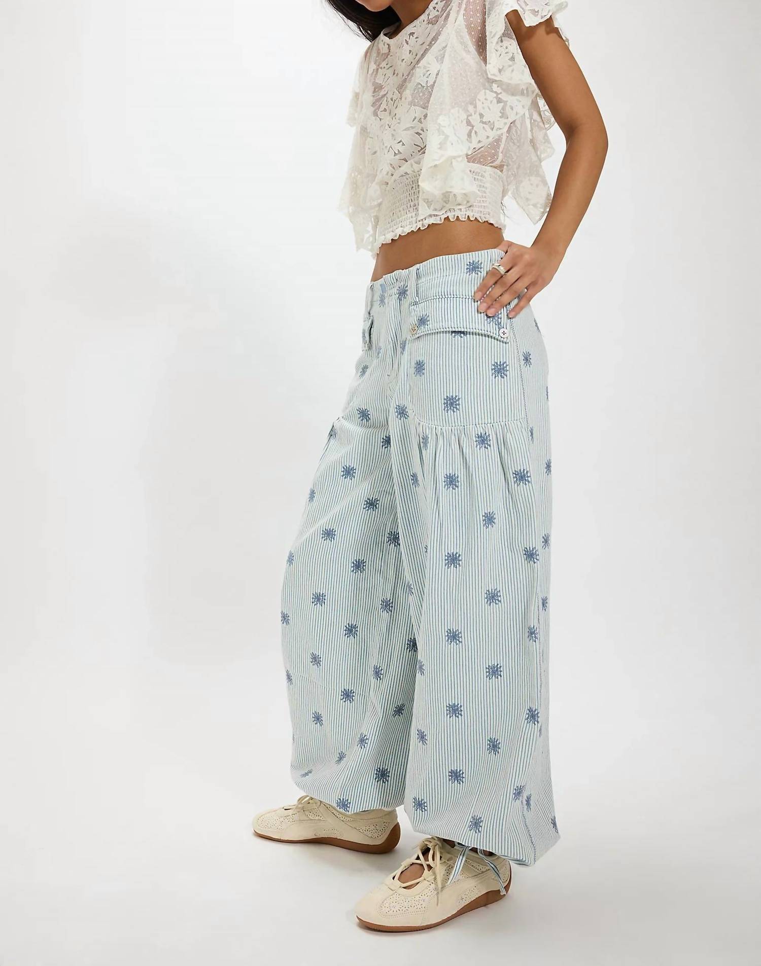 Free People - Lotus Embroidered Jeans