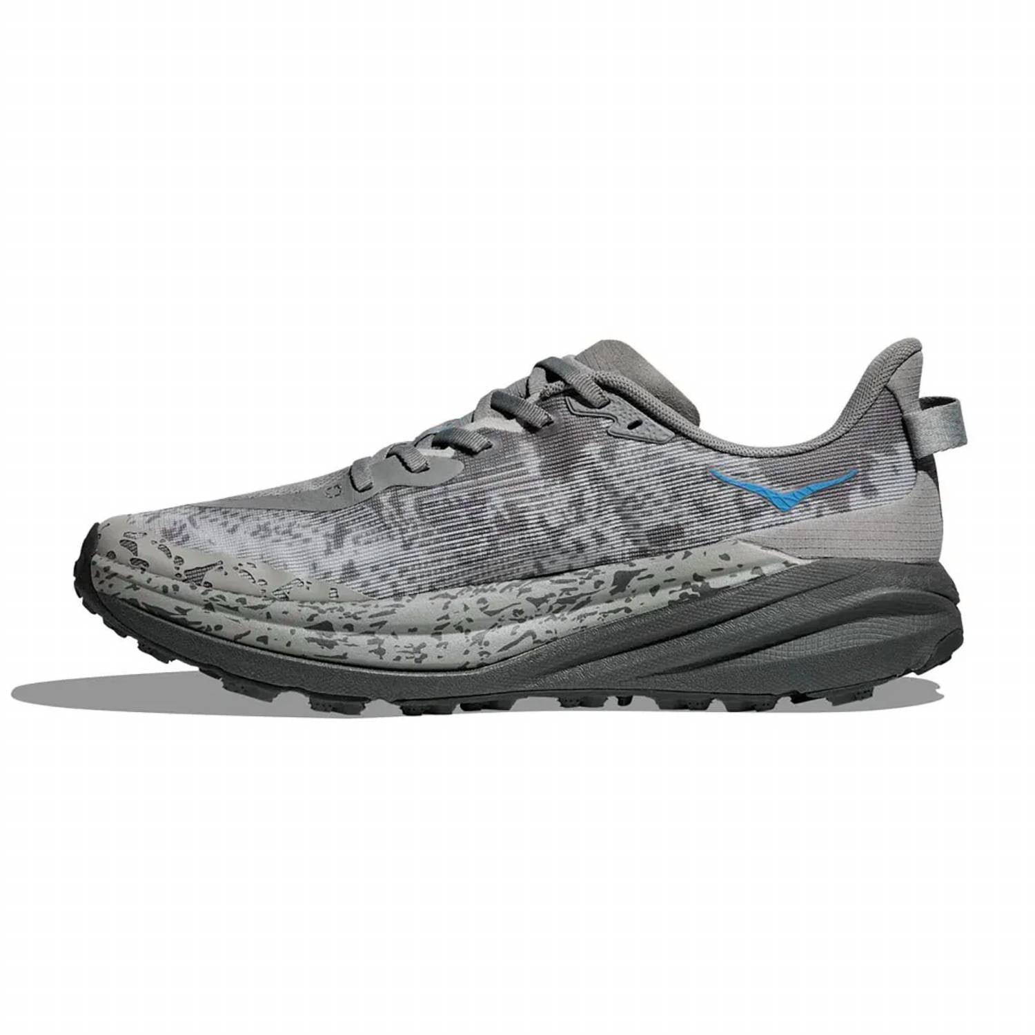 Hoka Men's Speedgoat 6 Trail Running Shoes in galactic gray - men's shoe - detail view
