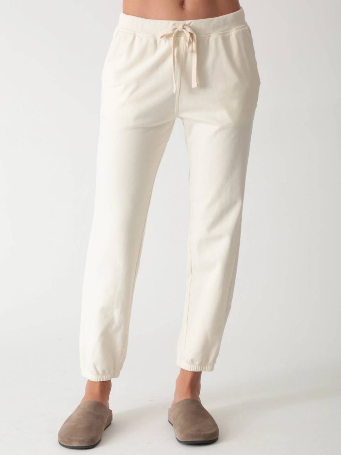 Electric & Rose Classic Spiral Jogger in ivory - women's pants