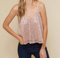 Saints & Hearts - Skylar Sequin Adjustable Strap Tank Top
