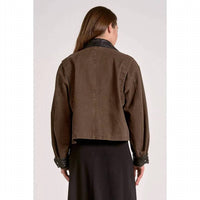 Elan - Barn Coat Jacket With Leather Trim
