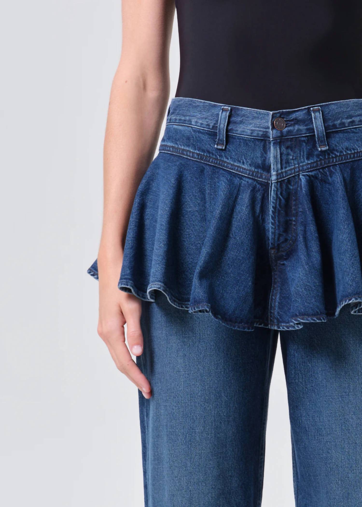 Agolde - Peplum Mid-rise Straight Leg Jeans
