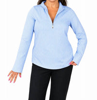 Lulu-B - Rhinestone Quarter-zip Top