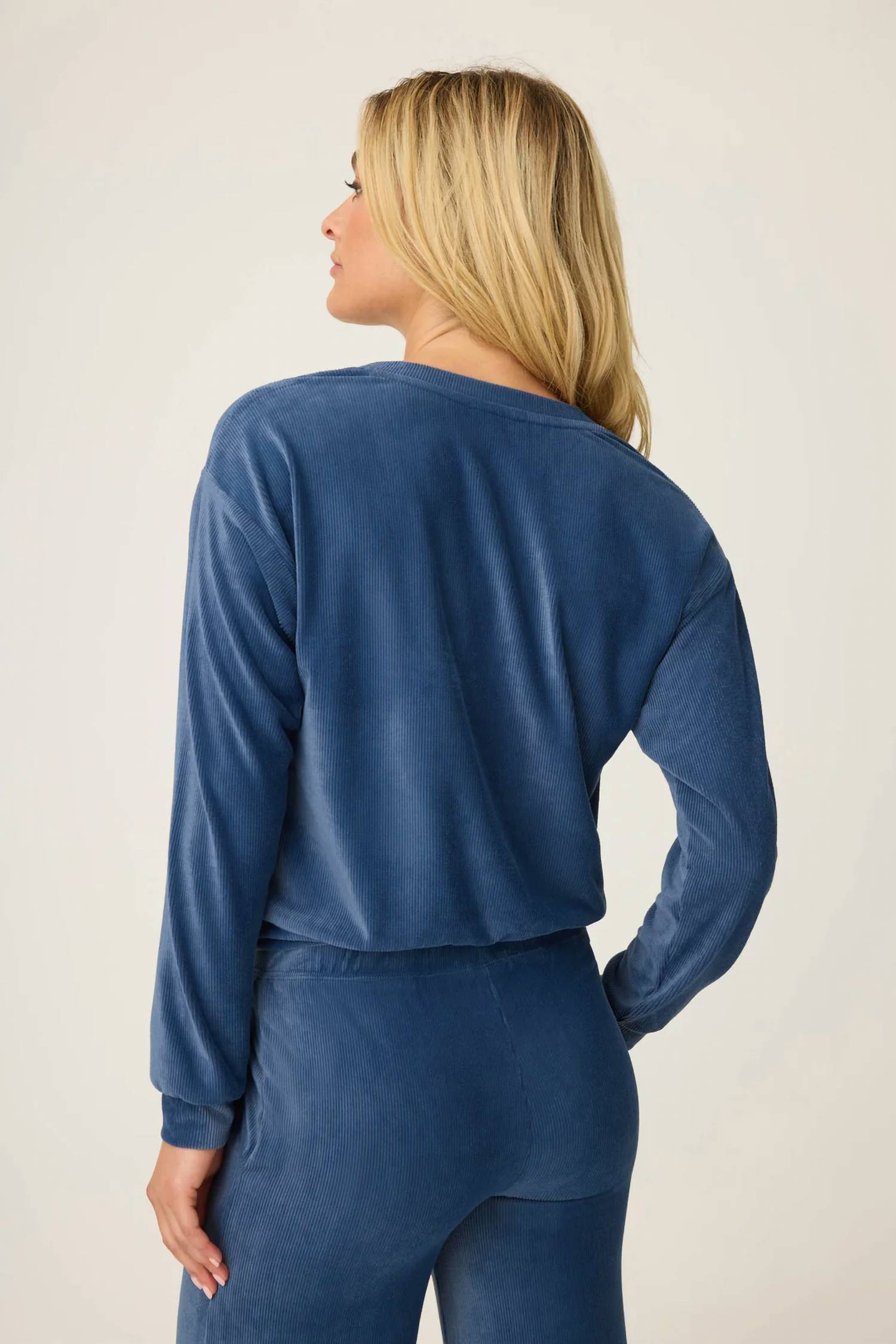 PJ Salvage Craving Corduroy Loungewear set in harbor - women's sleepwear - alternate view