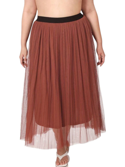 Zenana - Pleaded Tulle Skirt - Plus