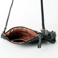 American Darling - Women's Hide With Acid Wash And Fringe Purse Crossbody Bag