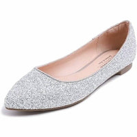 Feversole - Women's Glitter Pointed Toe Slip On Ballet Flat Shoes
