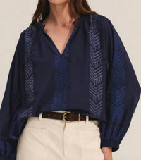 Velvet By Graham & Spencer - Effie Gaia Jacquard Boho Top