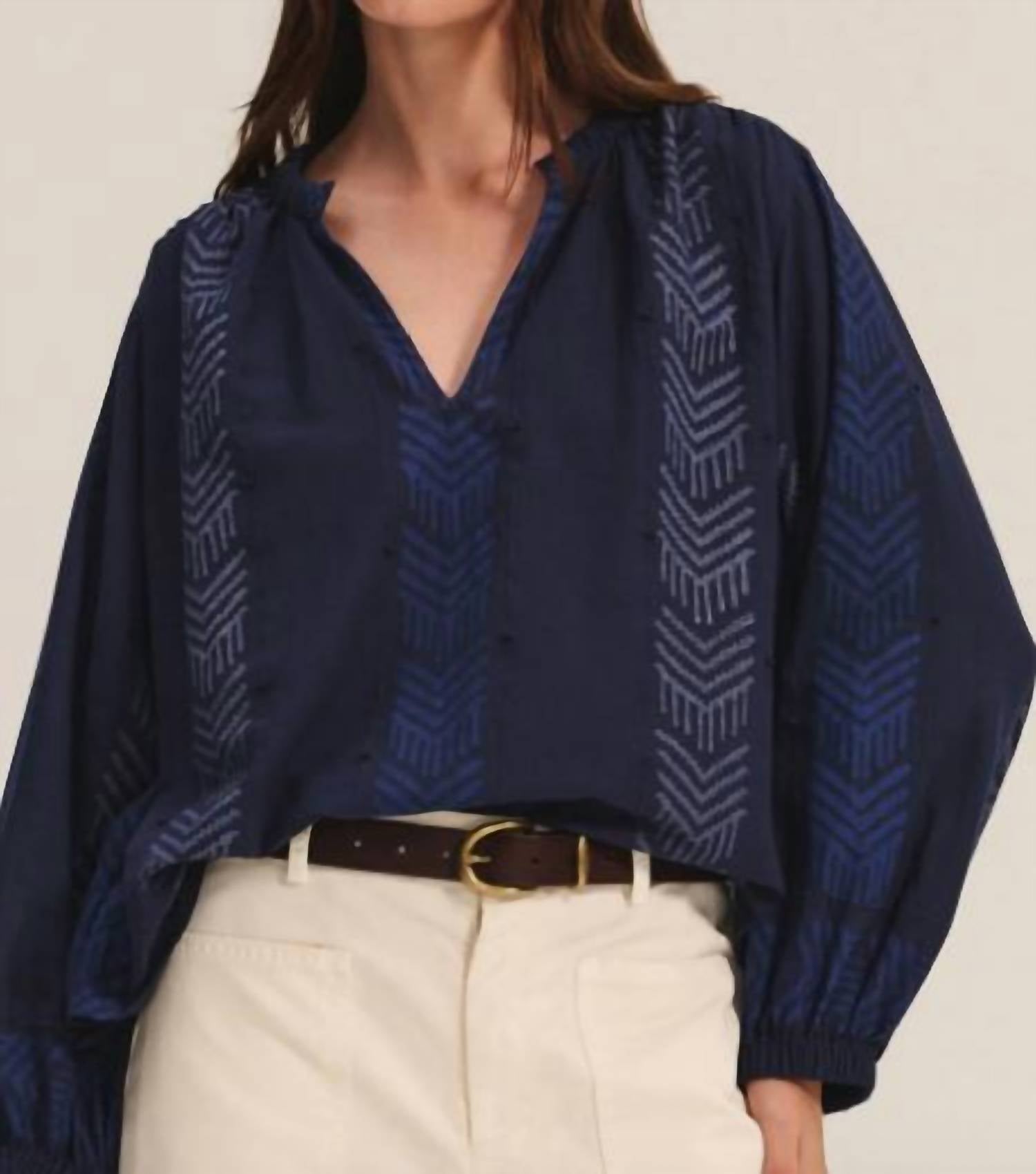 Velvet By Graham & Spencer - Effie Gaia Jacquard Boho Top