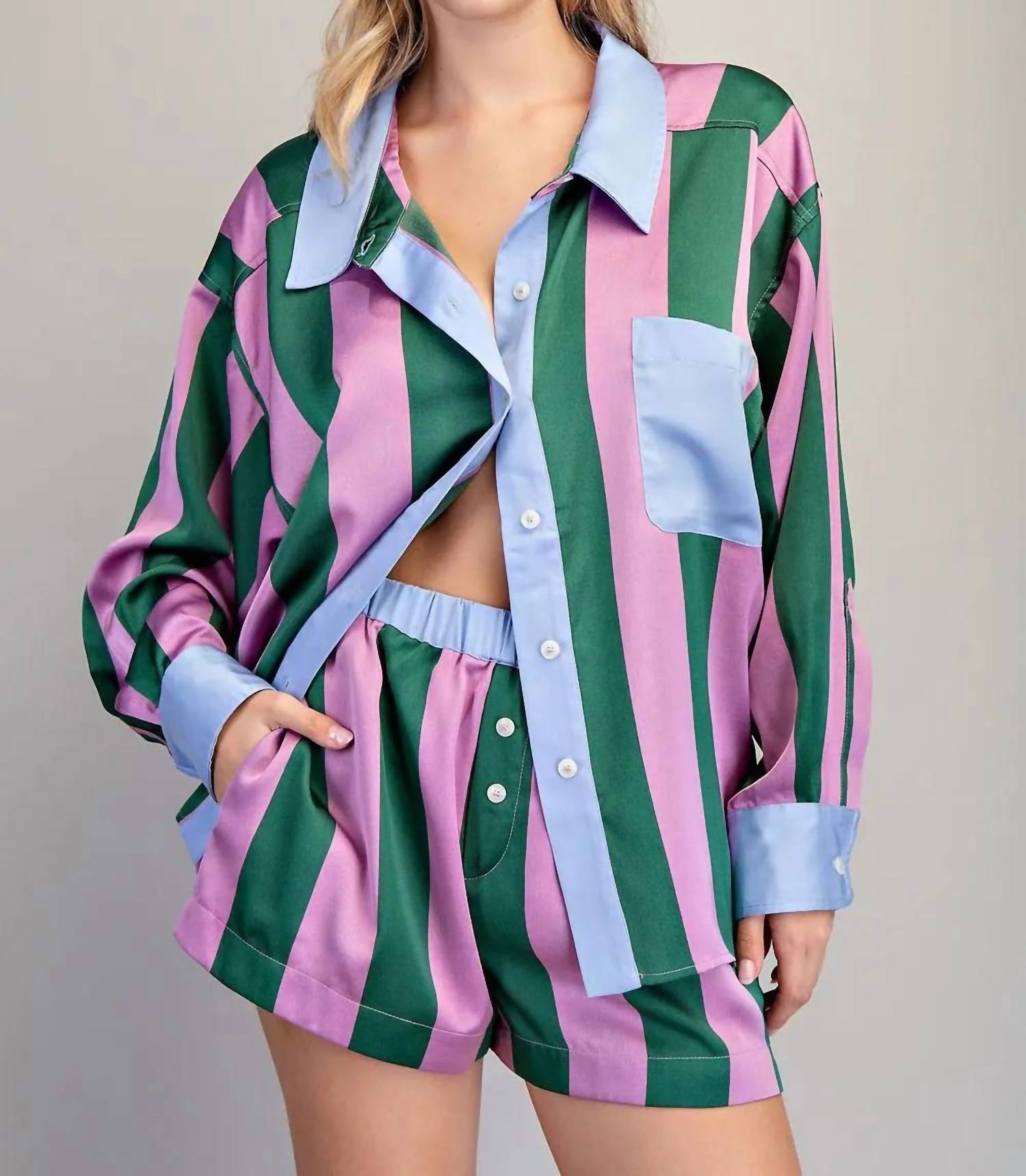 Ee:Some - Striped Pajama Set