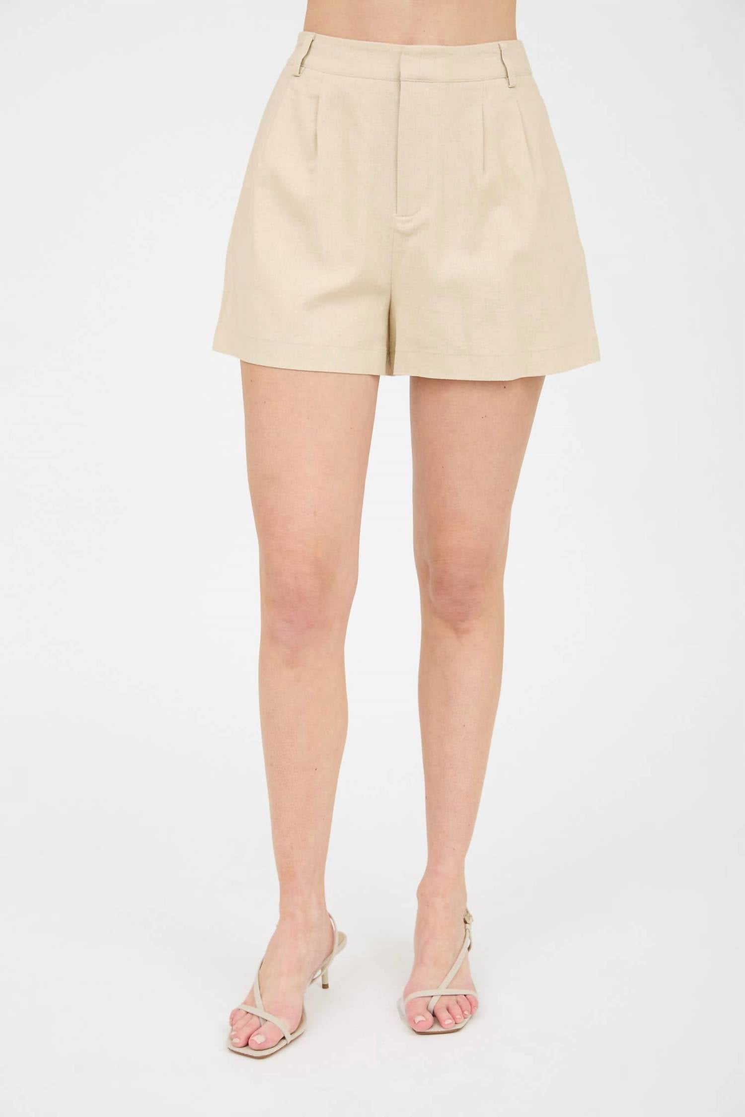 The Workshop - Kalene High-waist Front Pleat Shorts