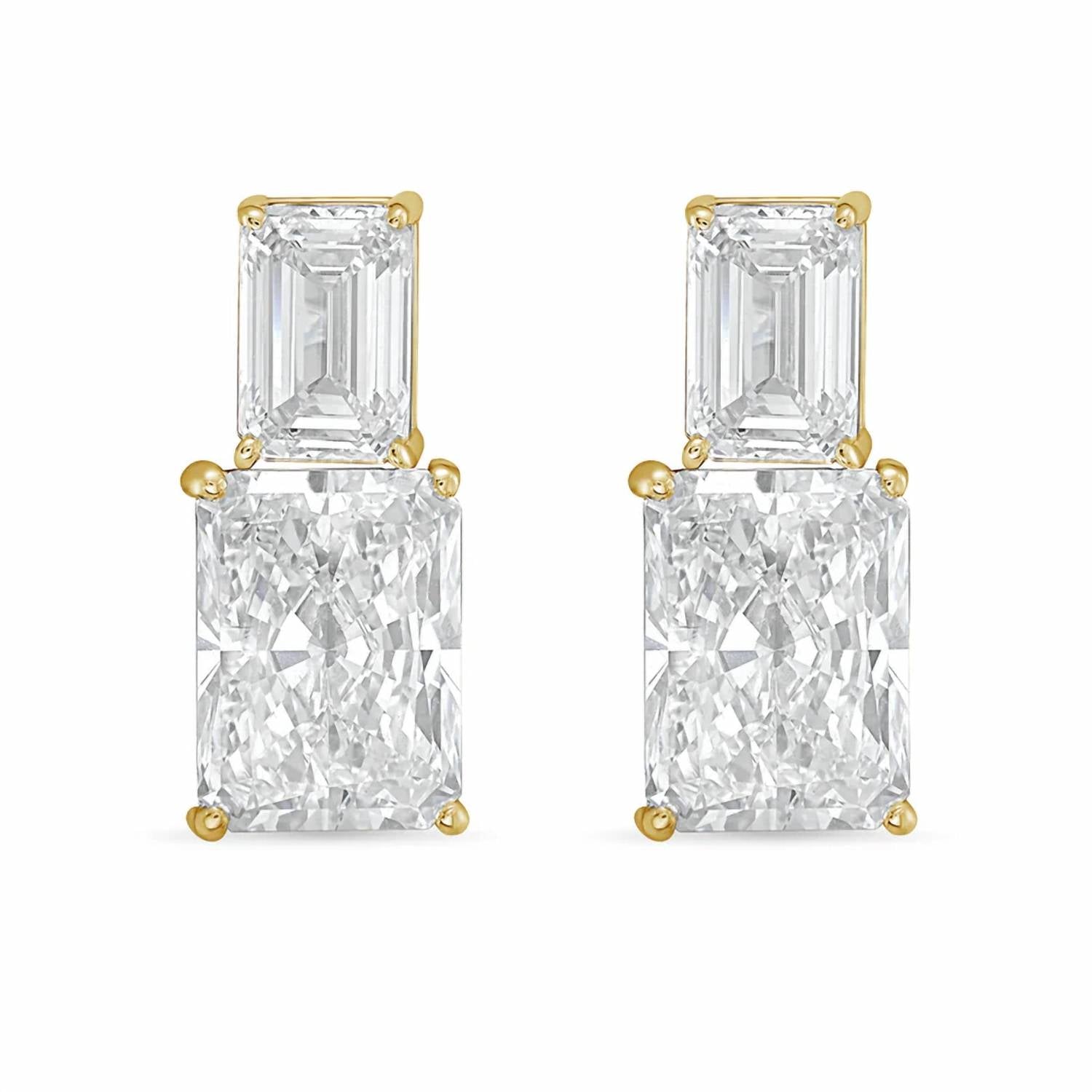 Diana M Jewels - Women's Emerald Lab-Grown Diamond Stud Earrings (4.00 Ct TCW) - Signature Plus