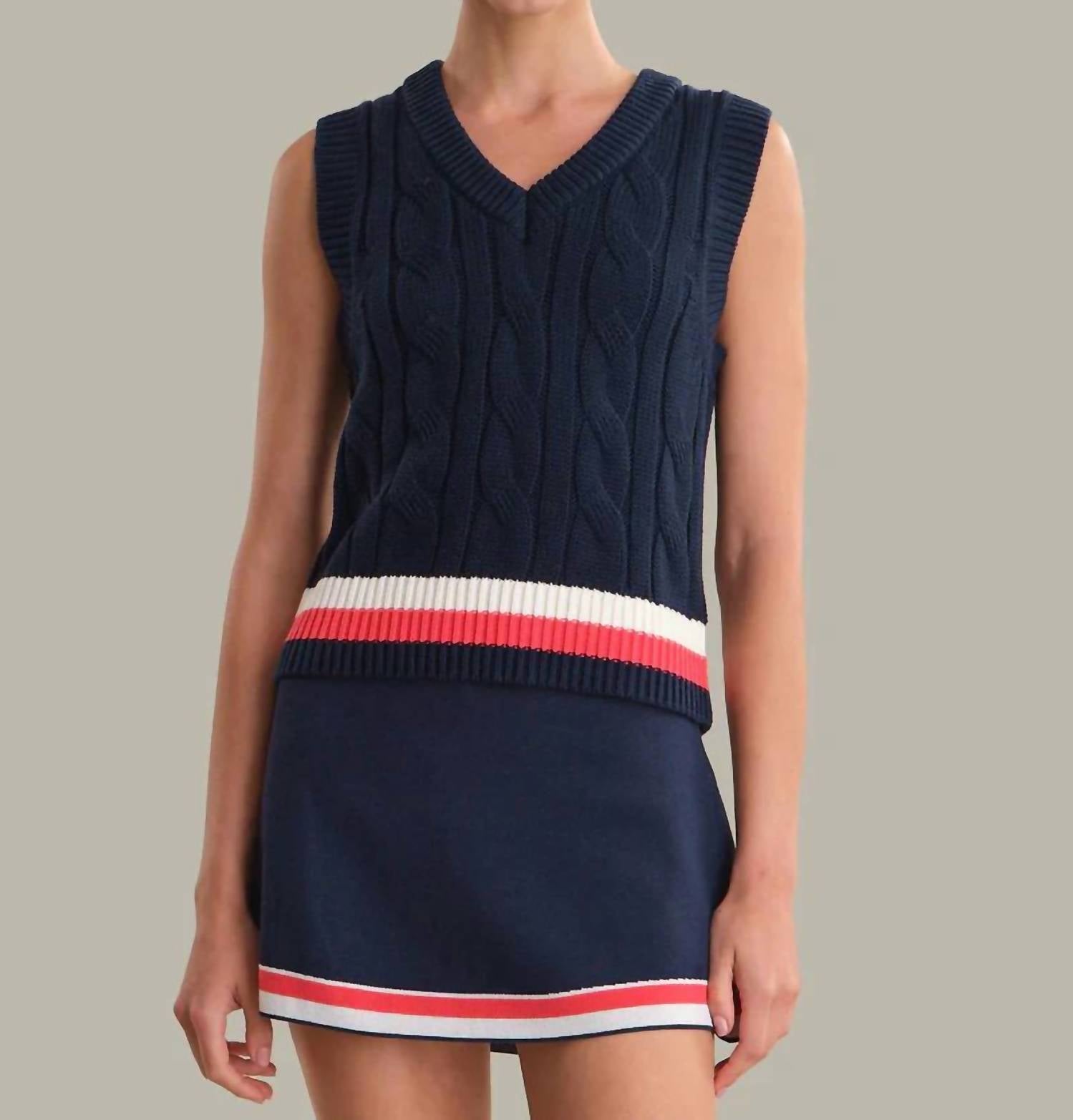 525 America - Elle Cable V-neck Vest