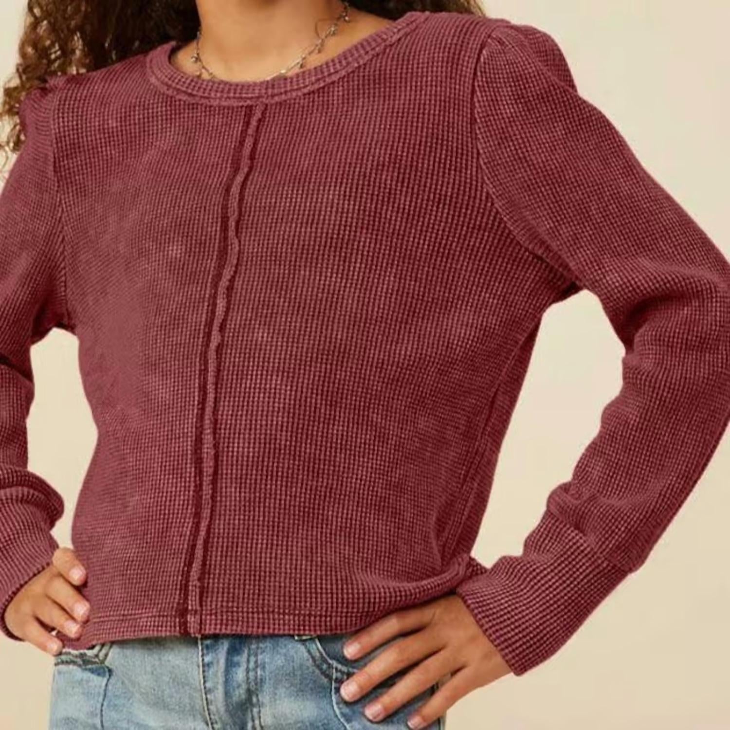 Hayden La - Washed Waffle Knit Top