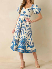 Aylaya - Godthab Tropical Print Midi Dress