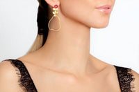 Avenue Chic - Women's Orchid Pear Earrings
